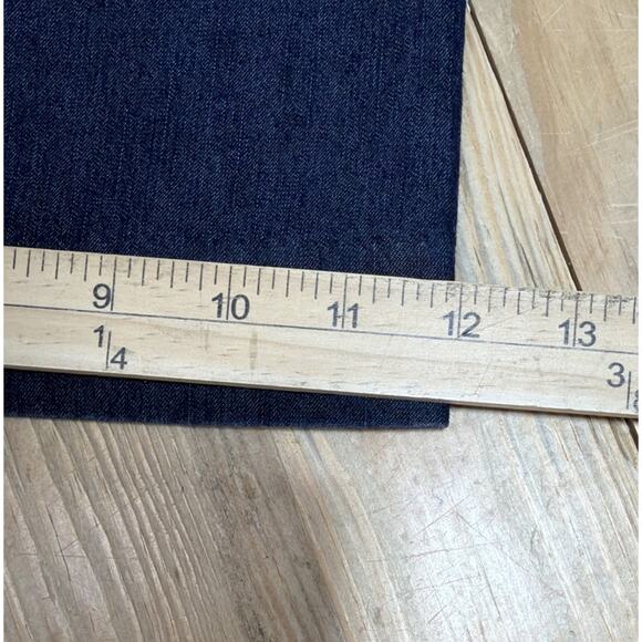 Larry Levine Chambray Dark Denim Jeans Trouser Pants Stretch Wide Leg Size 16 - Picture 6 of 7